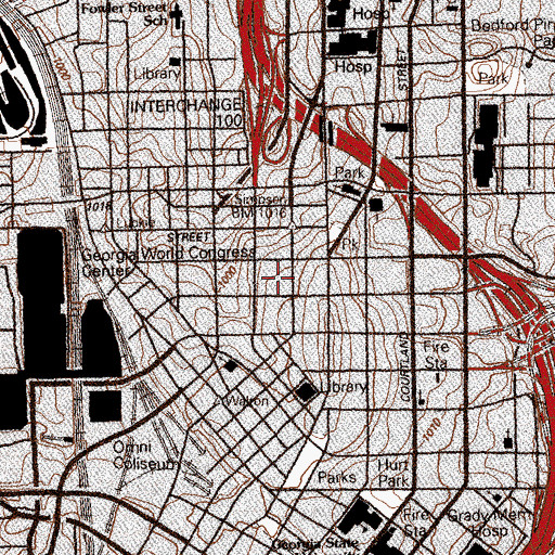 Topographic Map of Atlanta Apparel Mart, GA