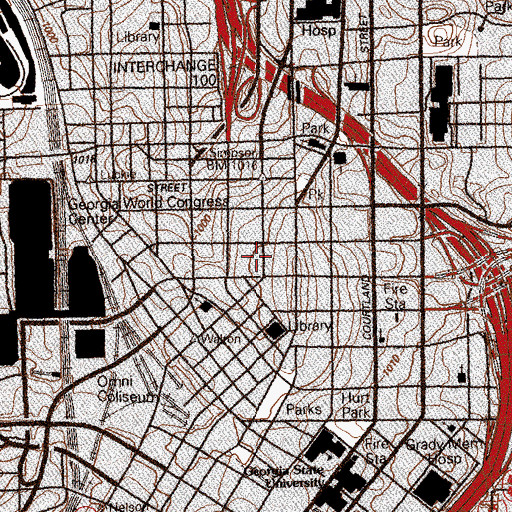 Topographic Map of Atlanta Gift Mart, GA