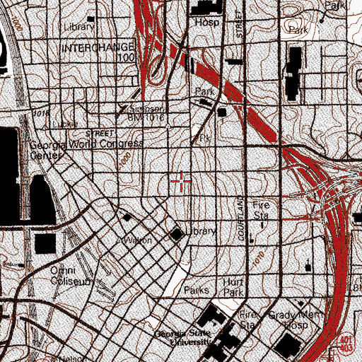 Topographic Map of Atlanta Merchandise Mart, GA