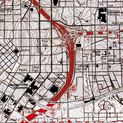 Topographic Map of Big Bethel African Methodist Episcopal Church, GA