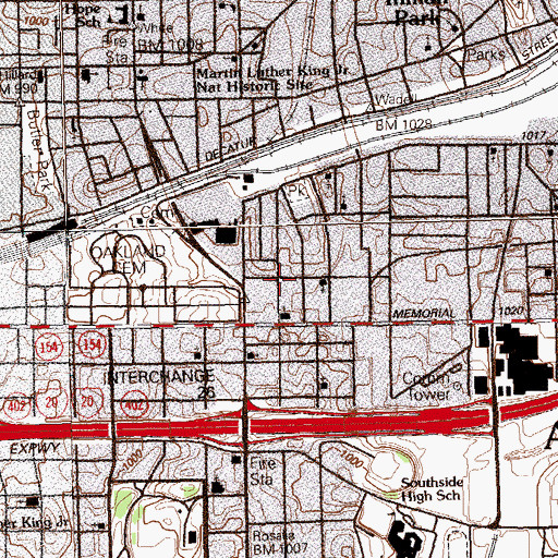 Topographic Map of Cabbage Town, GA