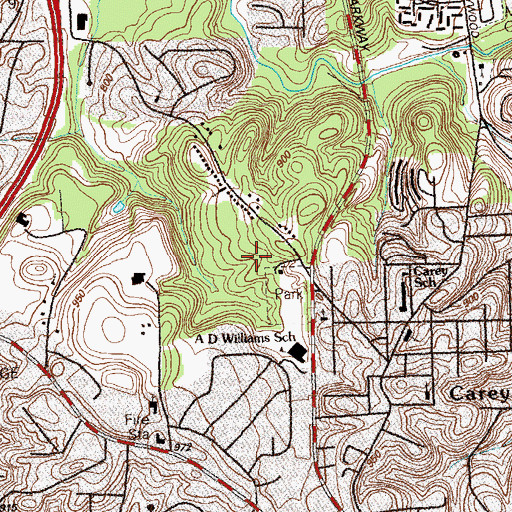 Topographic Map of Carey Park, GA
