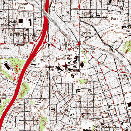 Topographic Map of The New Schools at Carver School of Arts, GA