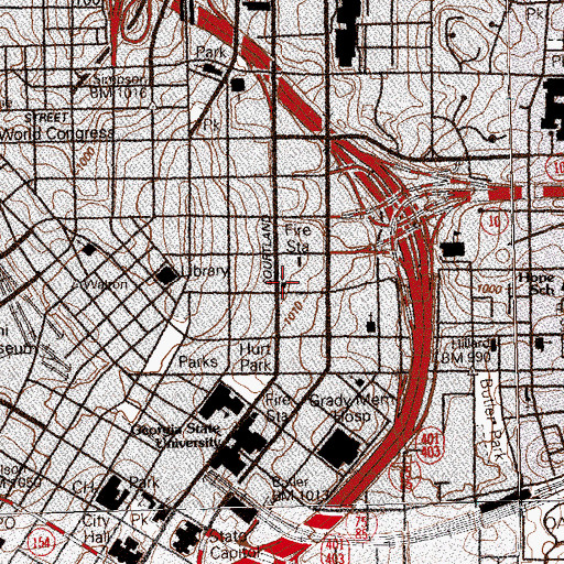 Topographic Map of First Congregational Church, GA
