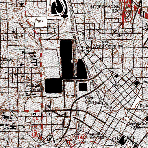Topographic Map of Georgia World Congress Center, GA