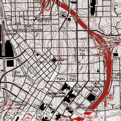 Topographic Map of High Museum of Art at Georgia-Pacific Center, GA