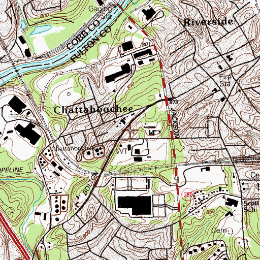 Topographic Map of Peyton Park, GA