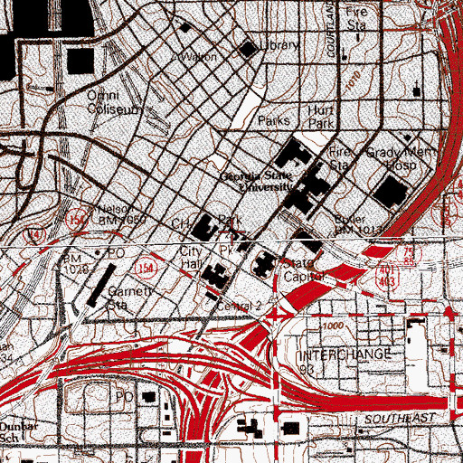 Topographic Map of Shrine of the Immaculate Conception, GA