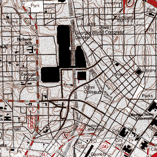 Topographic Map of The Omni, GA