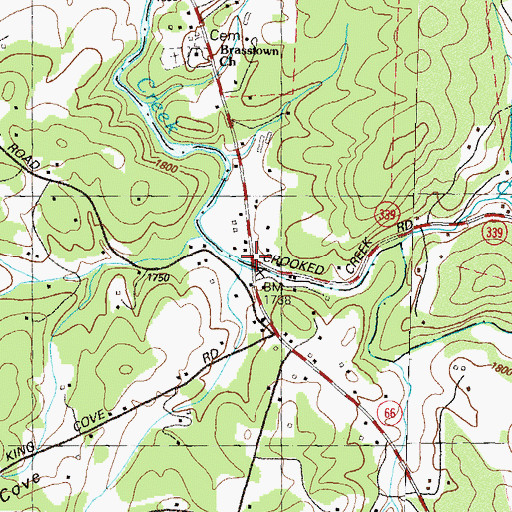 Topographic Map of Alexanders Mill, GA