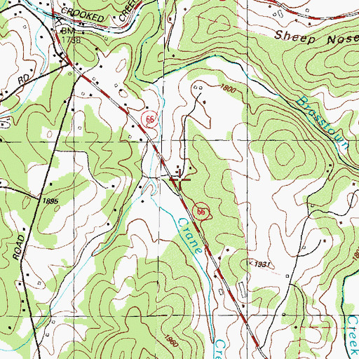 Topographic Map of Brasstown School (historical), GA