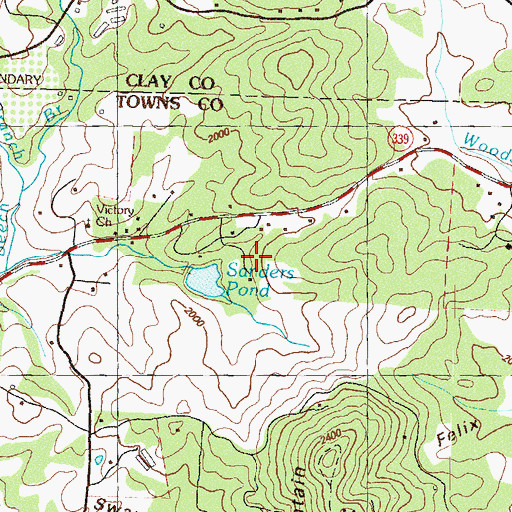 Topographic Map of Calvary Church, GA