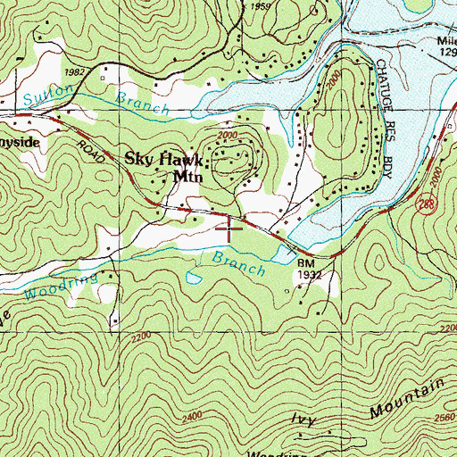 Topographic Map of Kingdom Hall Church, GA