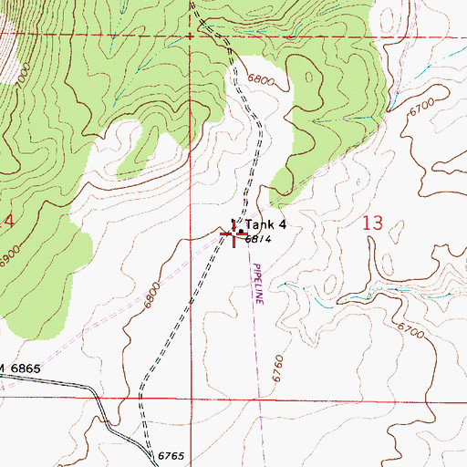 Topographic Map of Tank Four, AZ