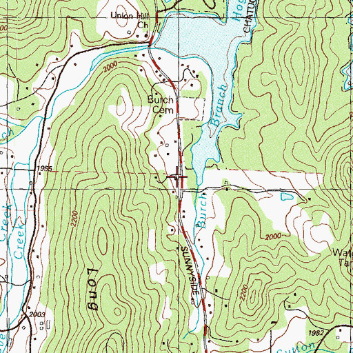 Topographic Map of Missionary Church, GA