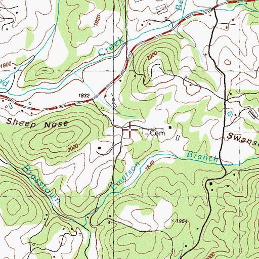 Topographic Map of Pleasant Hill Cemetery, GA