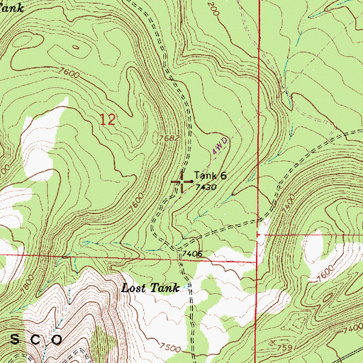 Topographic Map of Tank Six, AZ