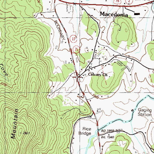 Topographic Map of Presley, GA