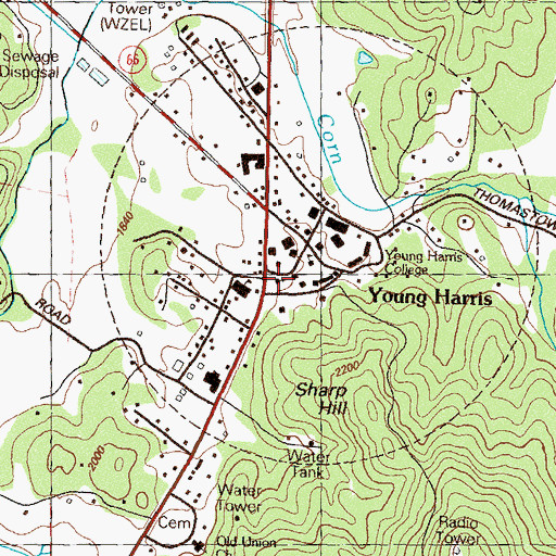 Topographic Map of Sharp Hill United Methodist Church, GA