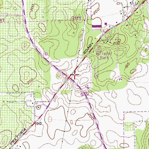 Topographic Map of Dougherty County, GA