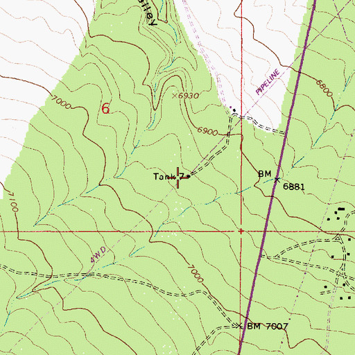 Topographic Map of Tank Seven, AZ