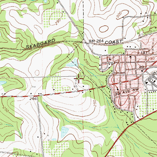 Topographic Map of Grady County, GA