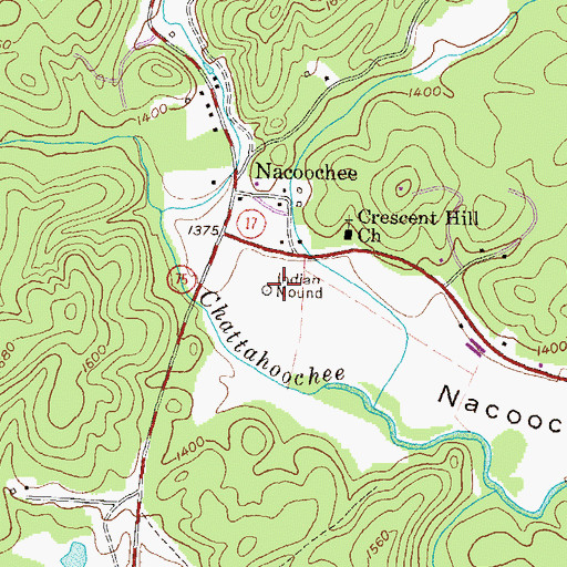 Topographic Map of Naguchee (historical), GA
