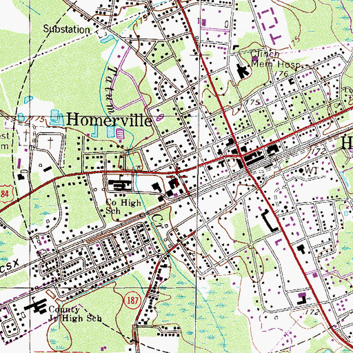 Topographic Map of Clinch County Pre-School, GA