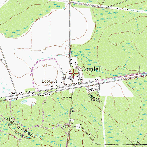 Topographic Map of Cogdell School (historical), GA