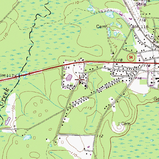 Topographic Map of Fargo Church, GA