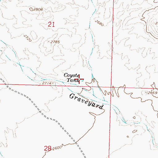 Topographic Map of Coyote Tank, AZ