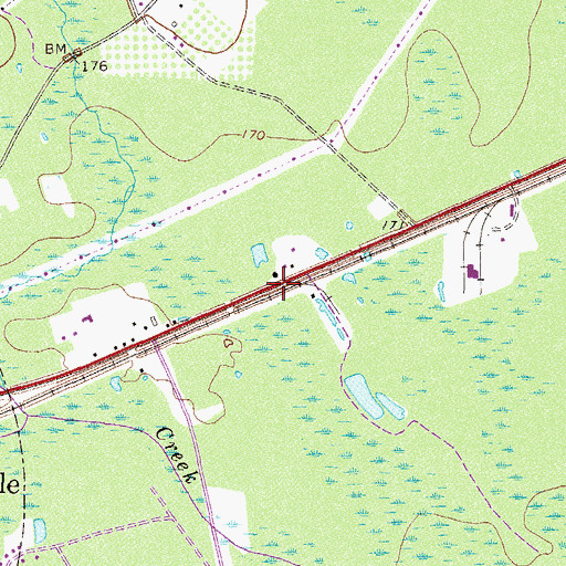Topographic Map of Paletree, GA
