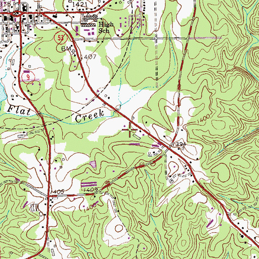 Topographic Map of Church of God, GA