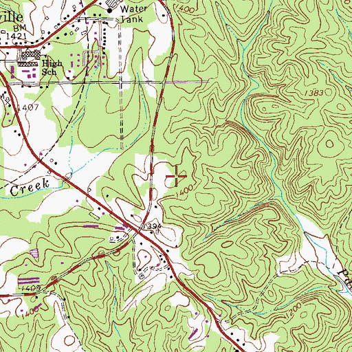 Topographic Map of Dawson County High School, GA
