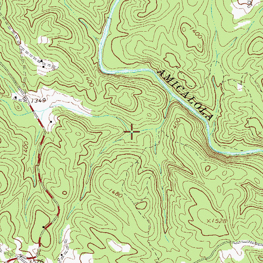 Topographic Map of Dawson Forest Wildlife Management Area, GA