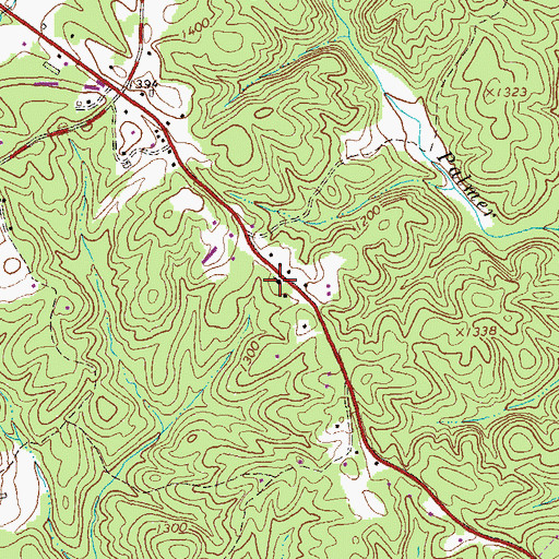 Topographic Map of Dawsonville Church of God, GA