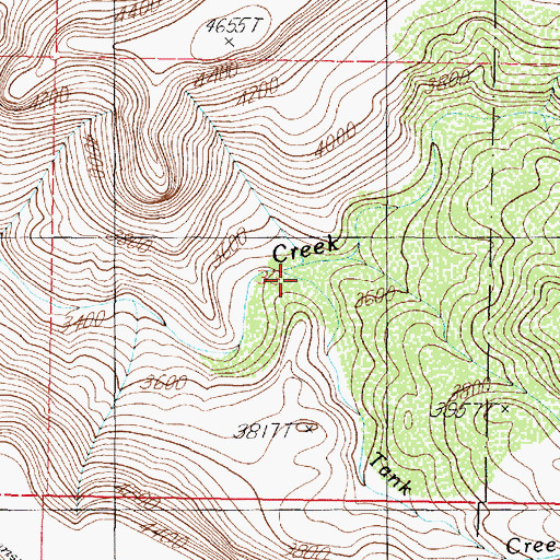 Topographic Map of Tank Creek, AZ