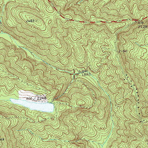 Topographic Map of Huckleberry Branch, GA