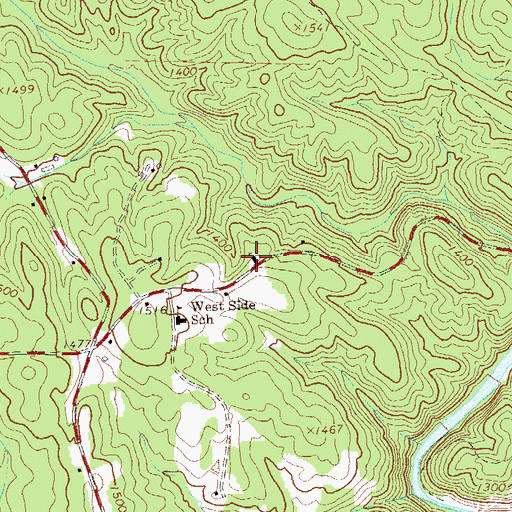 Topographic Map of West Side Tabernacle, GA