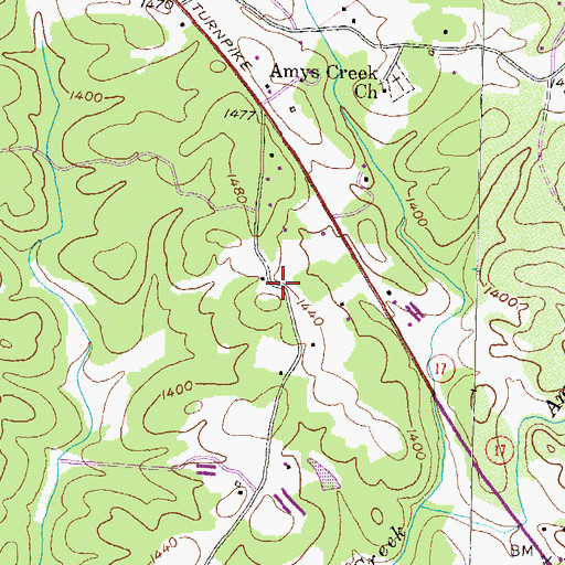 Topographic Map of Aerial School (historical), GA