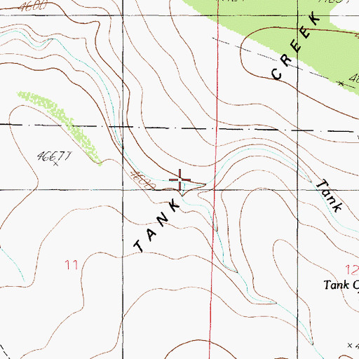 Topographic Map of Tank Creek Mesa, AZ