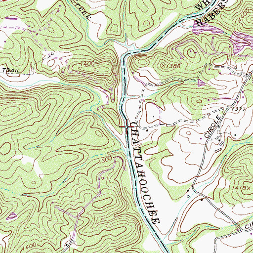 Topographic Map of Amos Ford, GA
