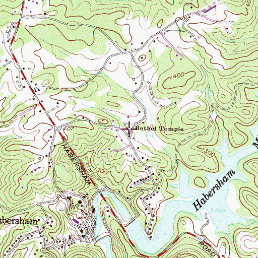 Topographic Map of Bethel Temple Cemetery, GA