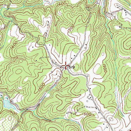Topographic Map of Bible Church, GA