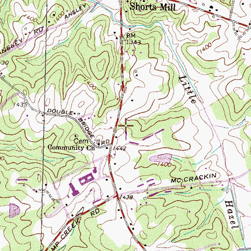 Topographic Map of Central Heights Church, GA