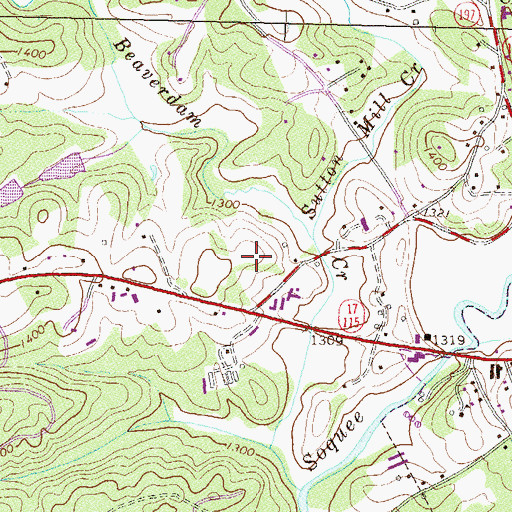Topographic Map of Clarkesville Elementary School, GA