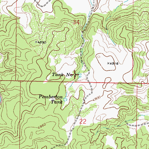 Topographic Map of Tank Number One, AZ