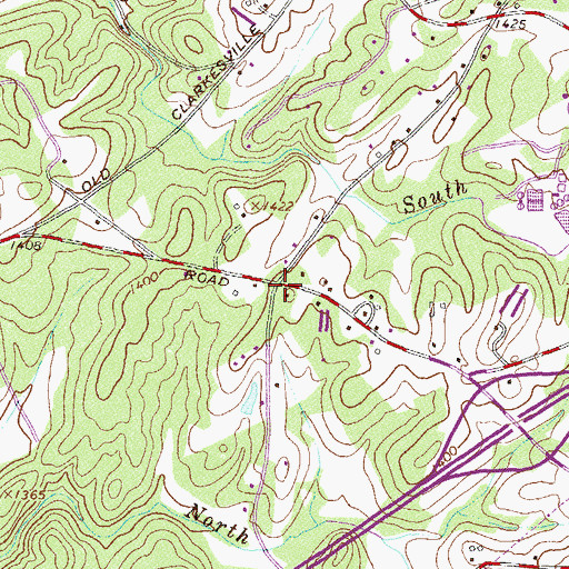 Topographic Map of Cross Roads School (historical), GA