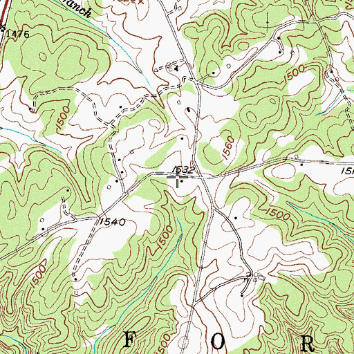 Topographic Map of Cross Roads School (historical), GA
