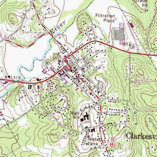 Topographic Map of Daes Chapel Methodist Church, GA